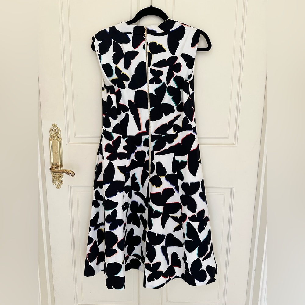 Kate Spade Black and White Butterfly Midi Dress Size 10 - Picture 7 of 13